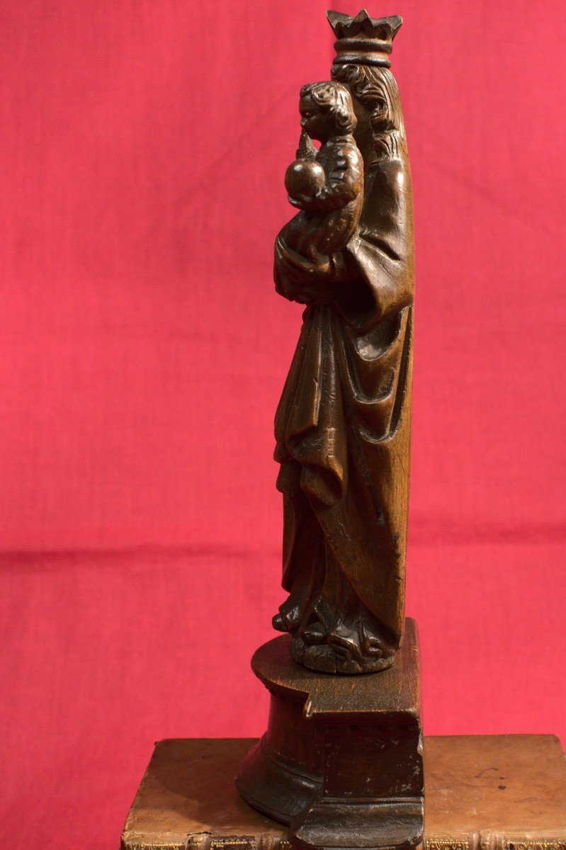 Vierge à l'Enfant – Statuette En Bois – XVIIe Siècle 17e - Haute Epoque-photo-2