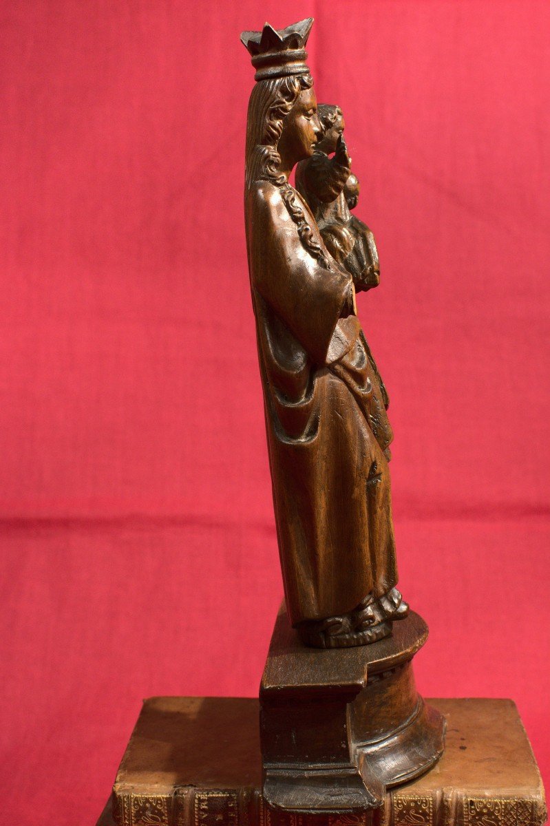 Vierge à l'Enfant – Statuette En Bois – XVIIe Siècle 17e - Haute Epoque-photo-5