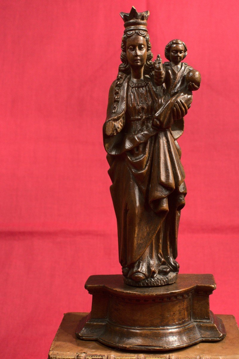 Vierge à l'Enfant – Statuette En Bois – XVIIe Siècle 17e - Haute Epoque