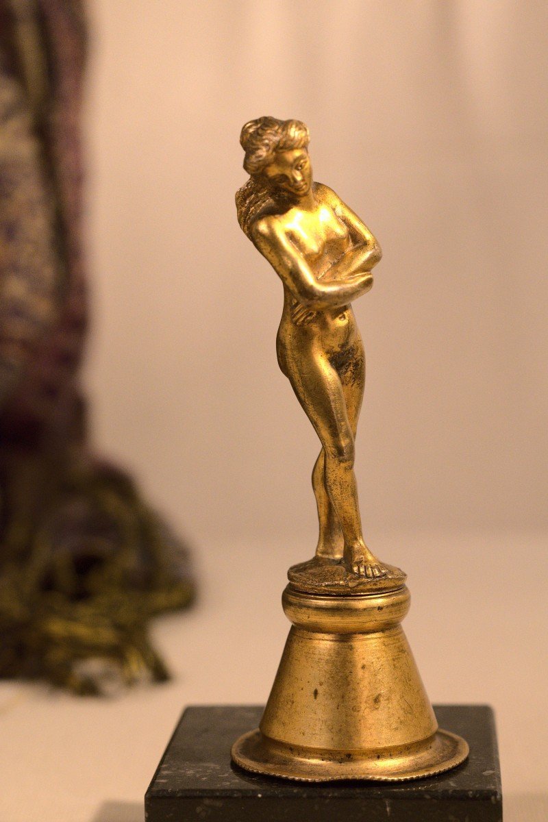 Venus Statuette - Gilded Bronze - 17th Century - Haute Epoque-photo-3