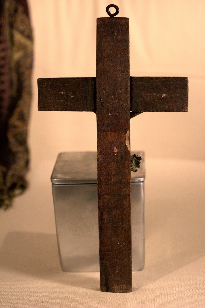 Christ Baroque En Bronze Doré - Crucifix - Croix - XVIIe Siècle 17e - Haute époque-photo-6