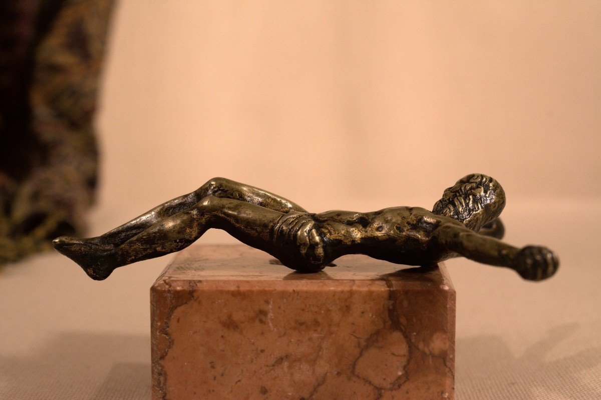 Bronze Christ - Corpus Christi - Crucifix - 17th Century - Haute Epoque-photo-4