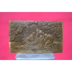 Bronze Plaquette - The Entombment Of Christ - 20th Century - Religious Art 20