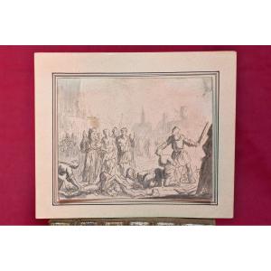 Ink Drawing - Ernst Bagelaar - The Martyrdom Of Felicitas & Her Seven Sons - 1805 19th Century