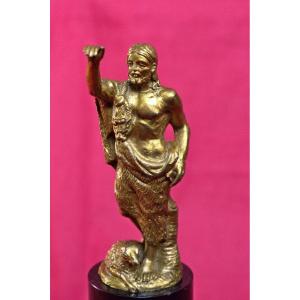 Statuette Of Saint John The Baptist - Gilded Bronze - 19th Century - Religious Art 19 Statue