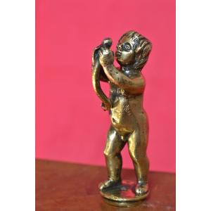 Bronze Statuette - Child Hercules Strangling A Serpent - 17th Century - Haute Epoque 17
