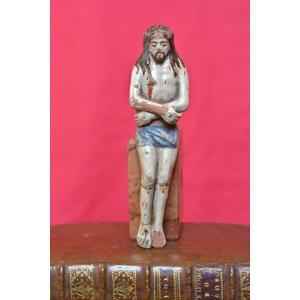 Recumbent Christ - Glazed Terracotta - 19th Century - Sculpture Statuette Religion