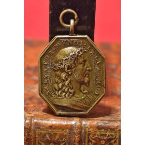 Médaille en Bronze - Christ & Vierge Marie - Ottone Hamerani - XVIIIe 18e siècle religion