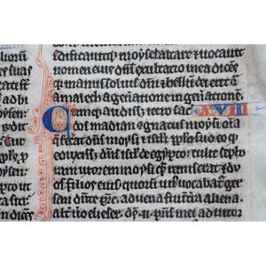 Pocket Bible Leaf On Vellum - 13th Century