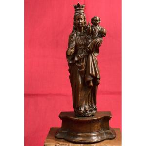 Madonna And Child – Wooden Statuette - 17th Century - Haute Epoque