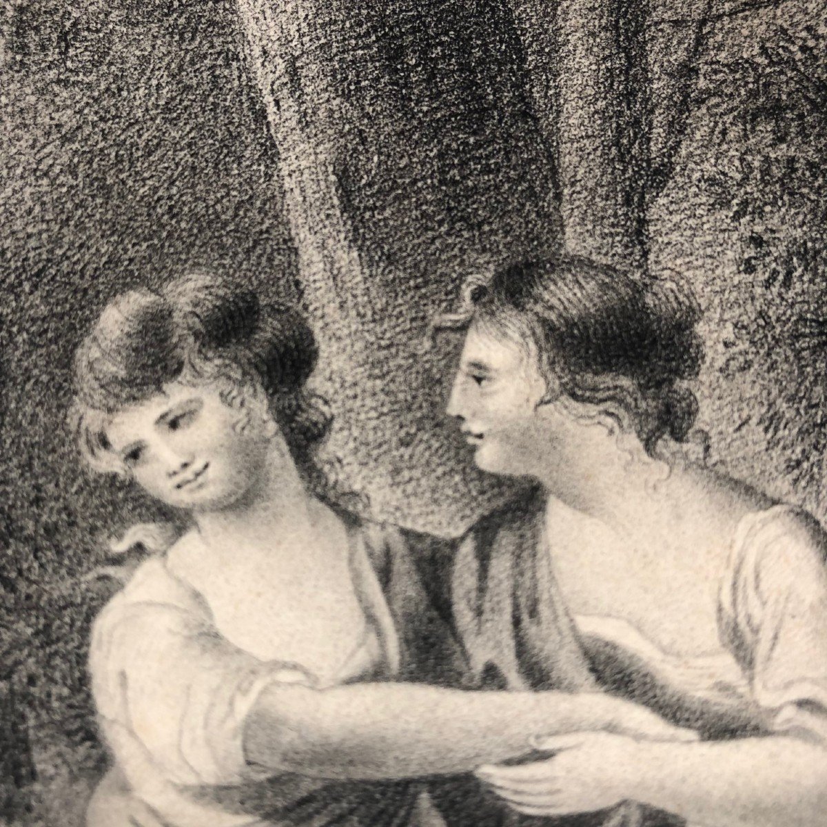 Dessin au fusain daté 1810 d'après Angelica Kauffmann (1741-1807)-photo-4