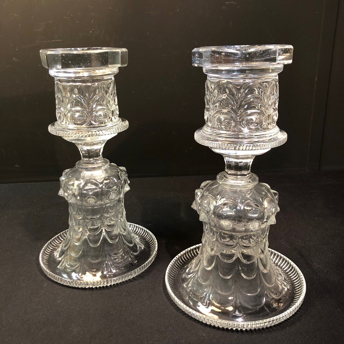 Pair Of Medici Crystal Vases From France,  Charles X Period-photo-2
