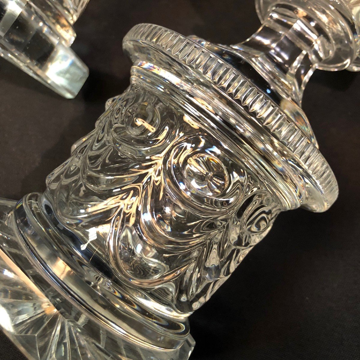 Pair Of Medici Crystal Vases From France,  Charles X Period-photo-5