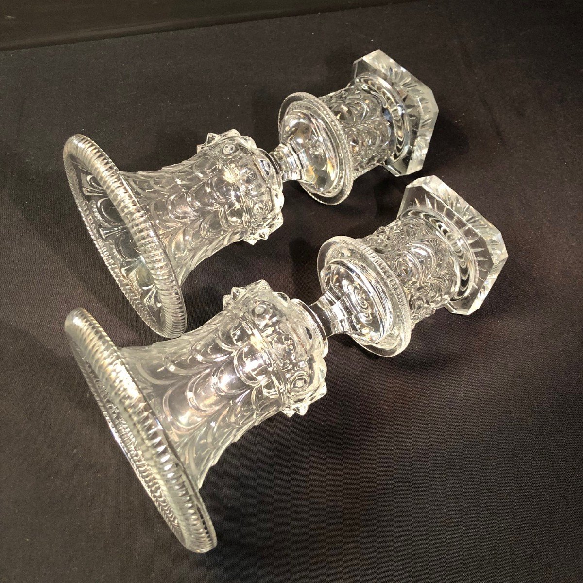 Pair Of Medici Crystal Vases From France,  Charles X Period-photo-7