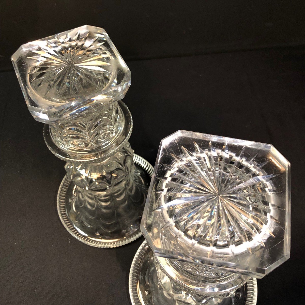 Pair Of Medici Crystal Vases From France,  Charles X Period-photo-8