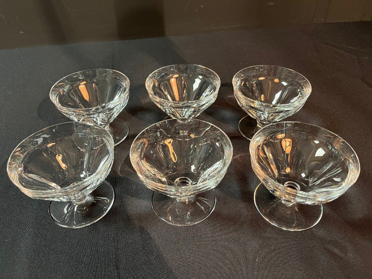 6 coupes à champagne en cristal de Baccarat, modèle Talleyrand-photo-2