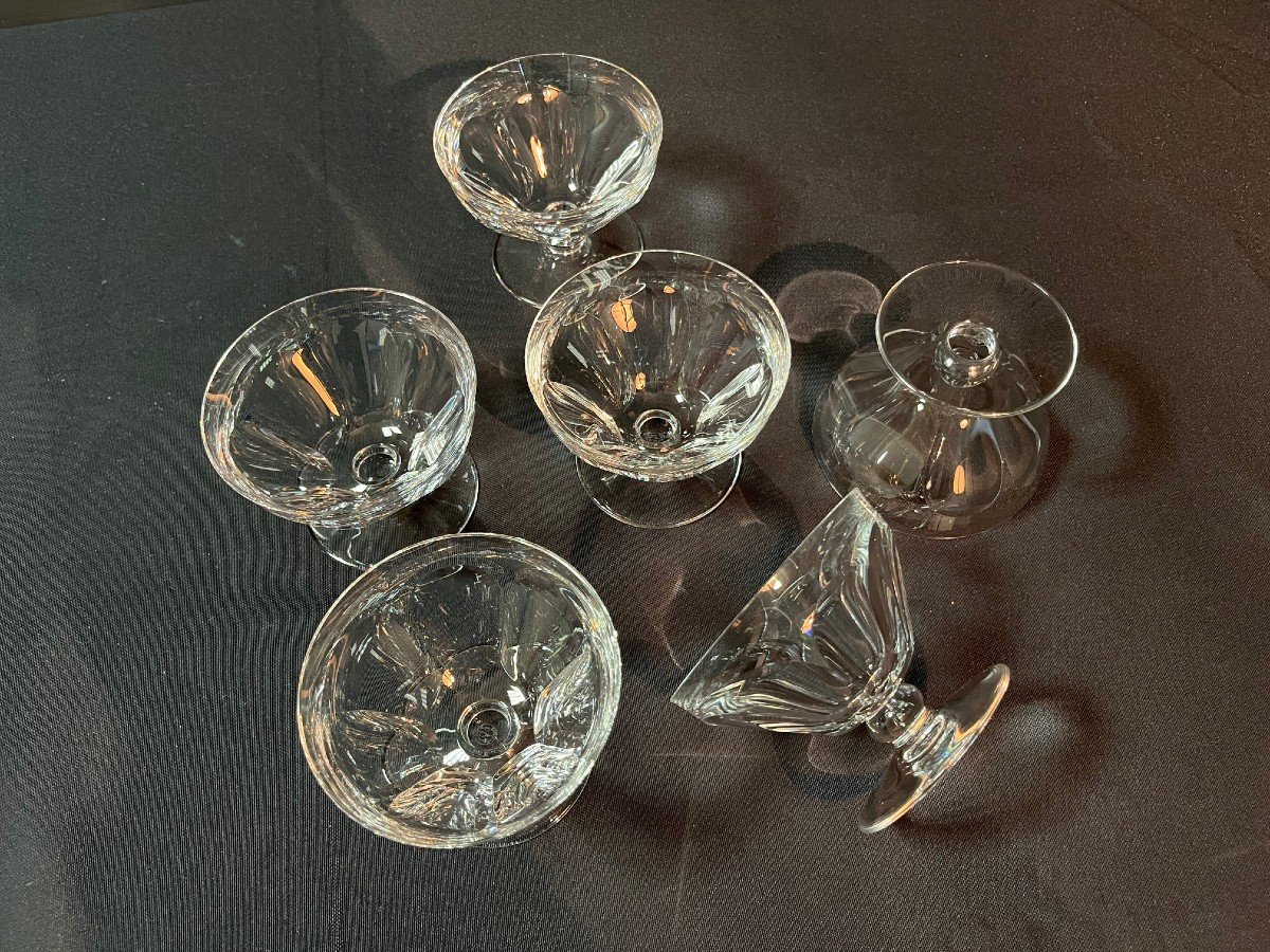 6 coupes à champagne en cristal de Baccarat, modèle Talleyrand-photo-3