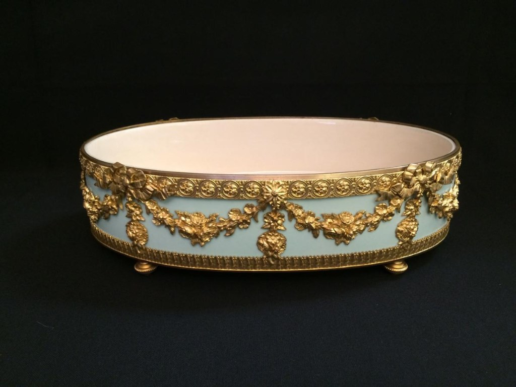 Planter Cup Earthenware With A Gilt Bronze-photo-2