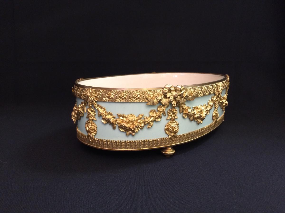 Planter Cup Earthenware With A Gilt Bronze-photo-3