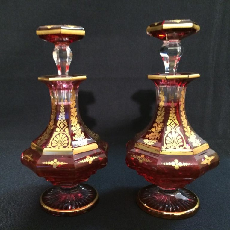 Pair Of Crystal Bottles Nineteenth Century-photo-4
