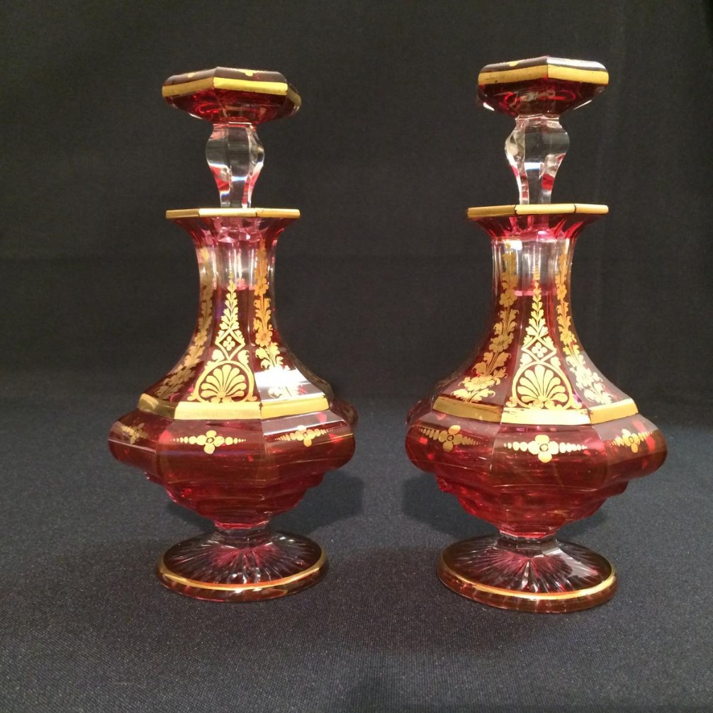 Pair Of Crystal Bottles Nineteenth Century-photo-5