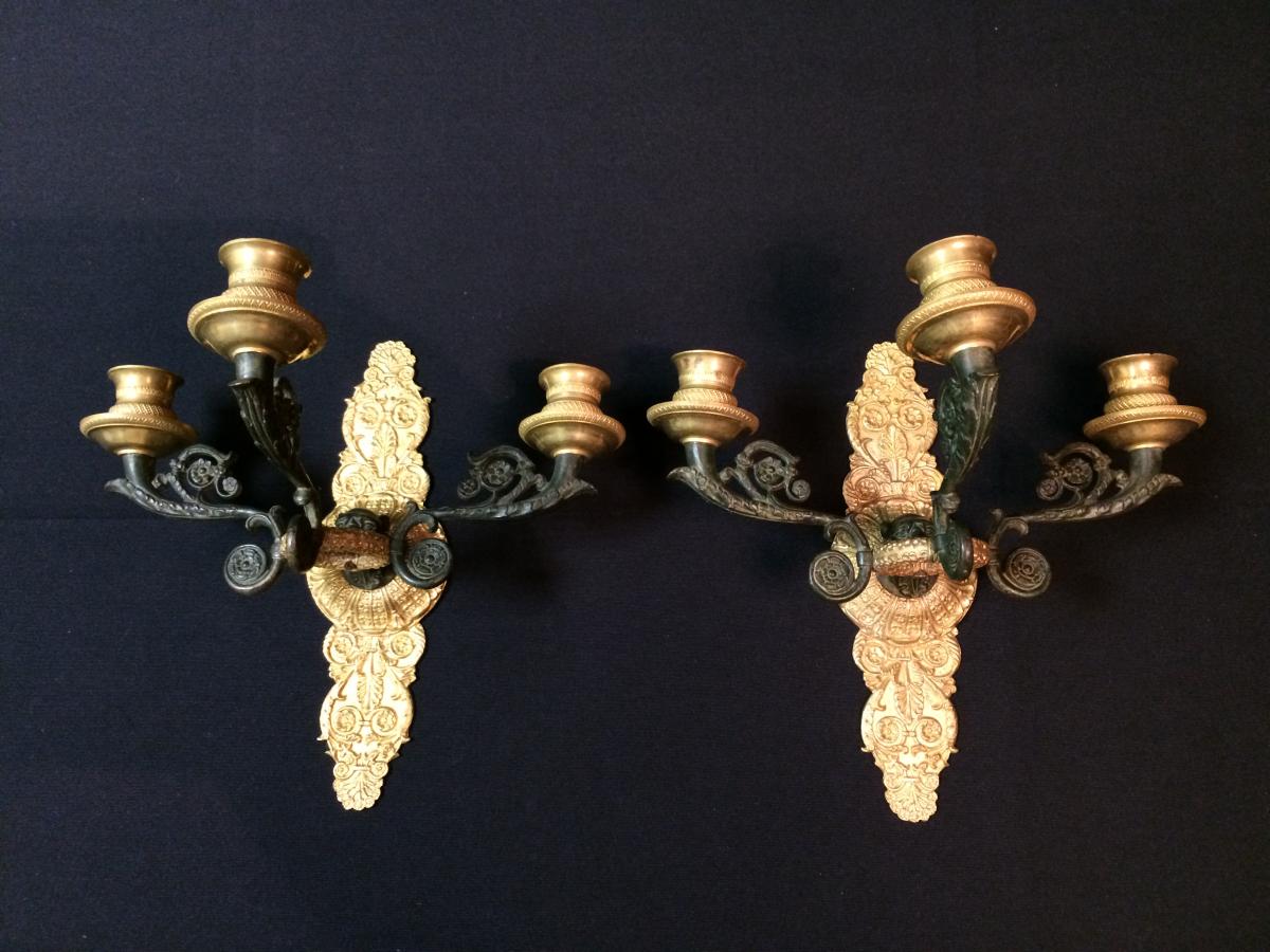 Pair Of Wall Sconces From French Restauration Period