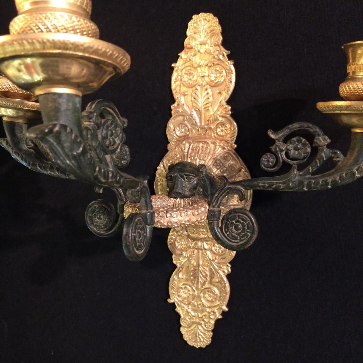 Pair Of Wall Sconces From French Restauration Period-photo-3