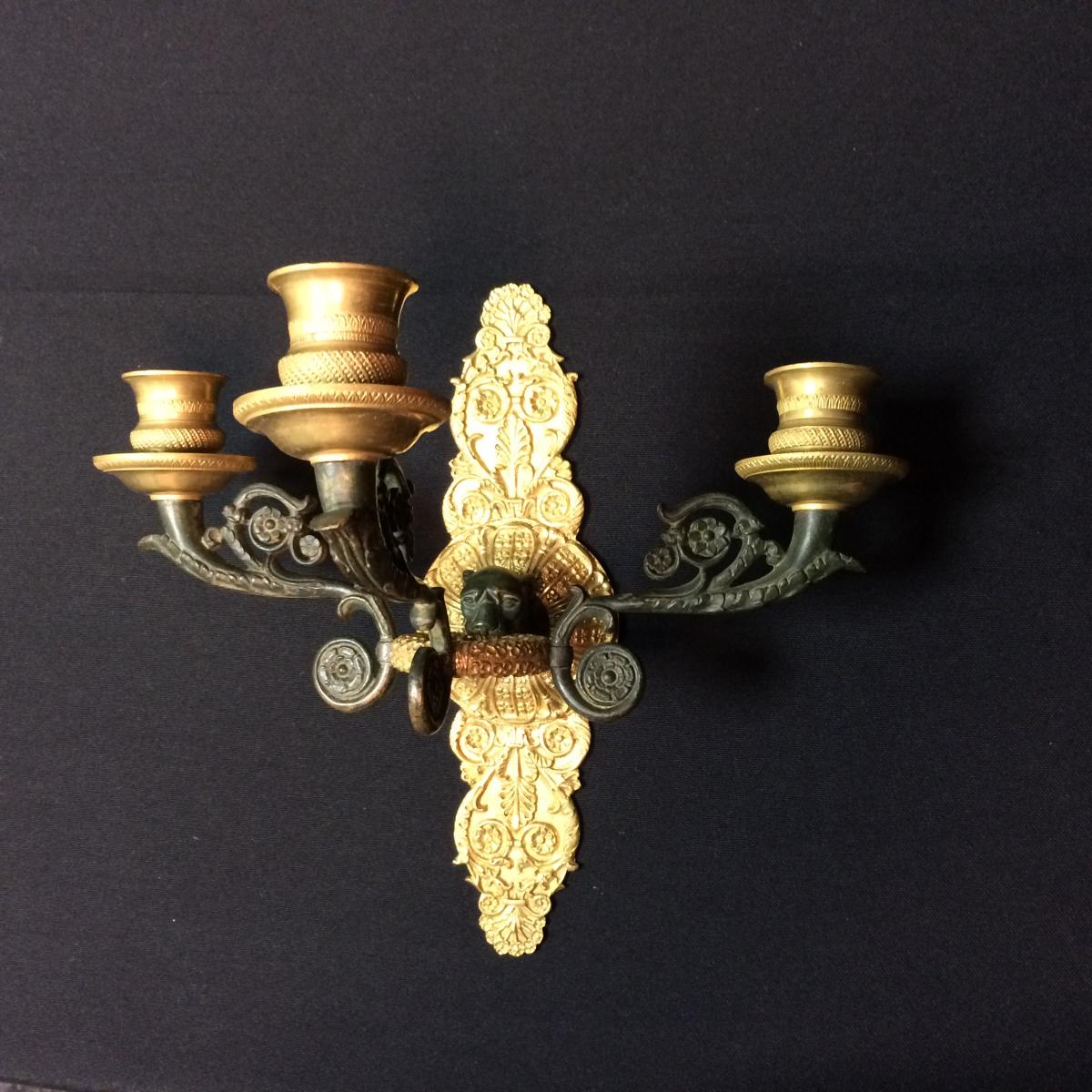 Pair Of Wall Sconces From French Restauration Period-photo-3