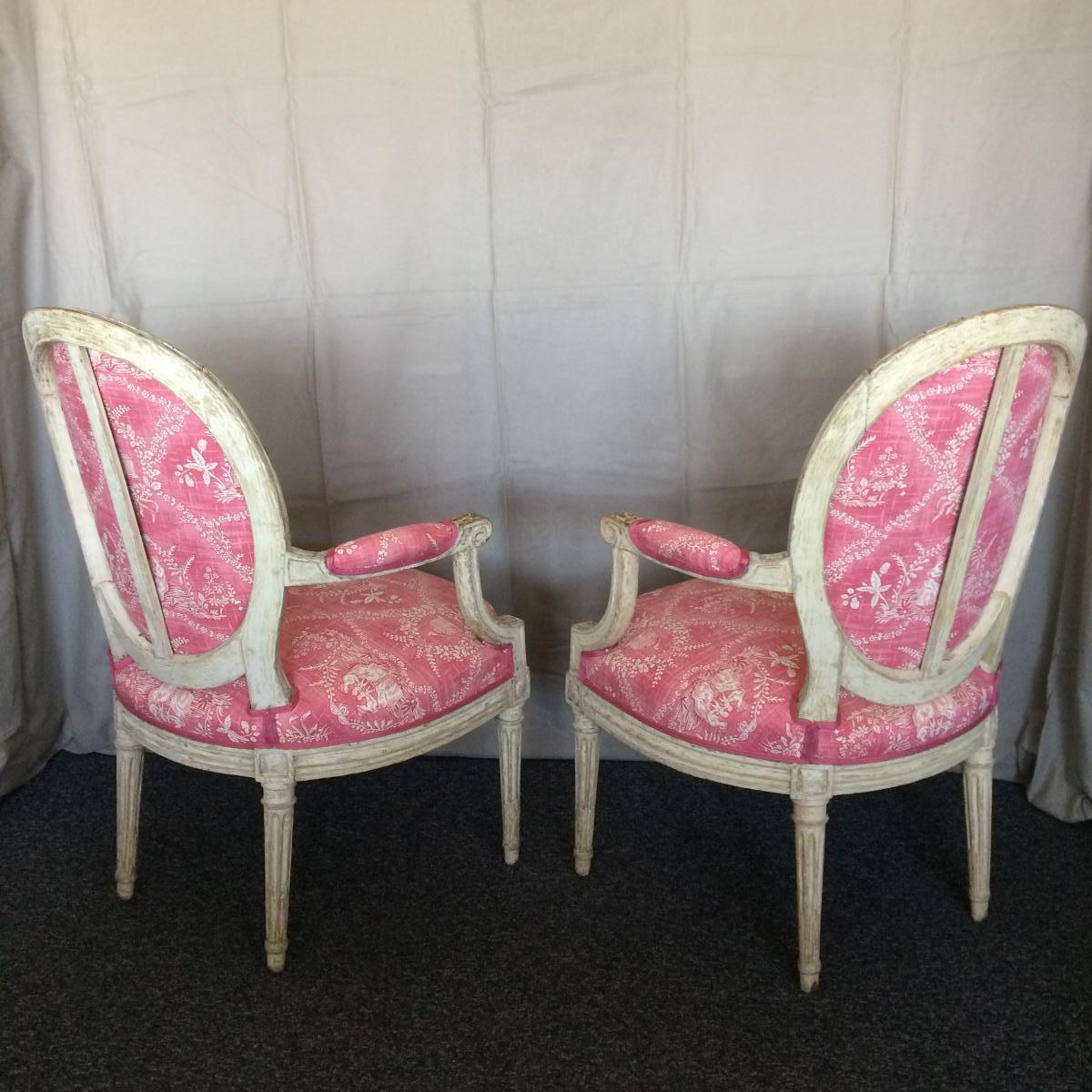 Paire de fauteuils d'époque Louis XVI estampillés H. Jacob-photo-4