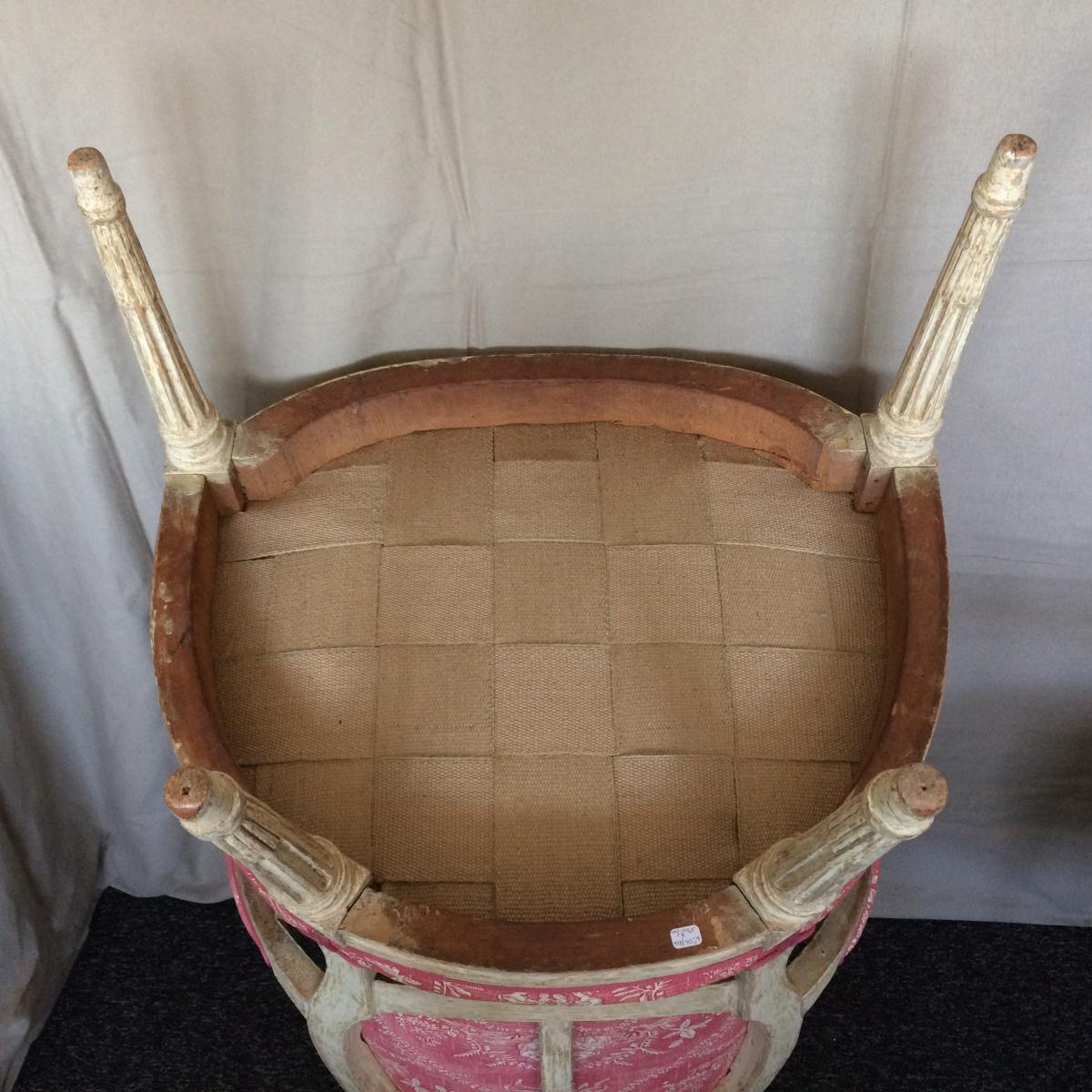 Paire de fauteuils d'époque Louis XVI estampillés H. Jacob-photo-1