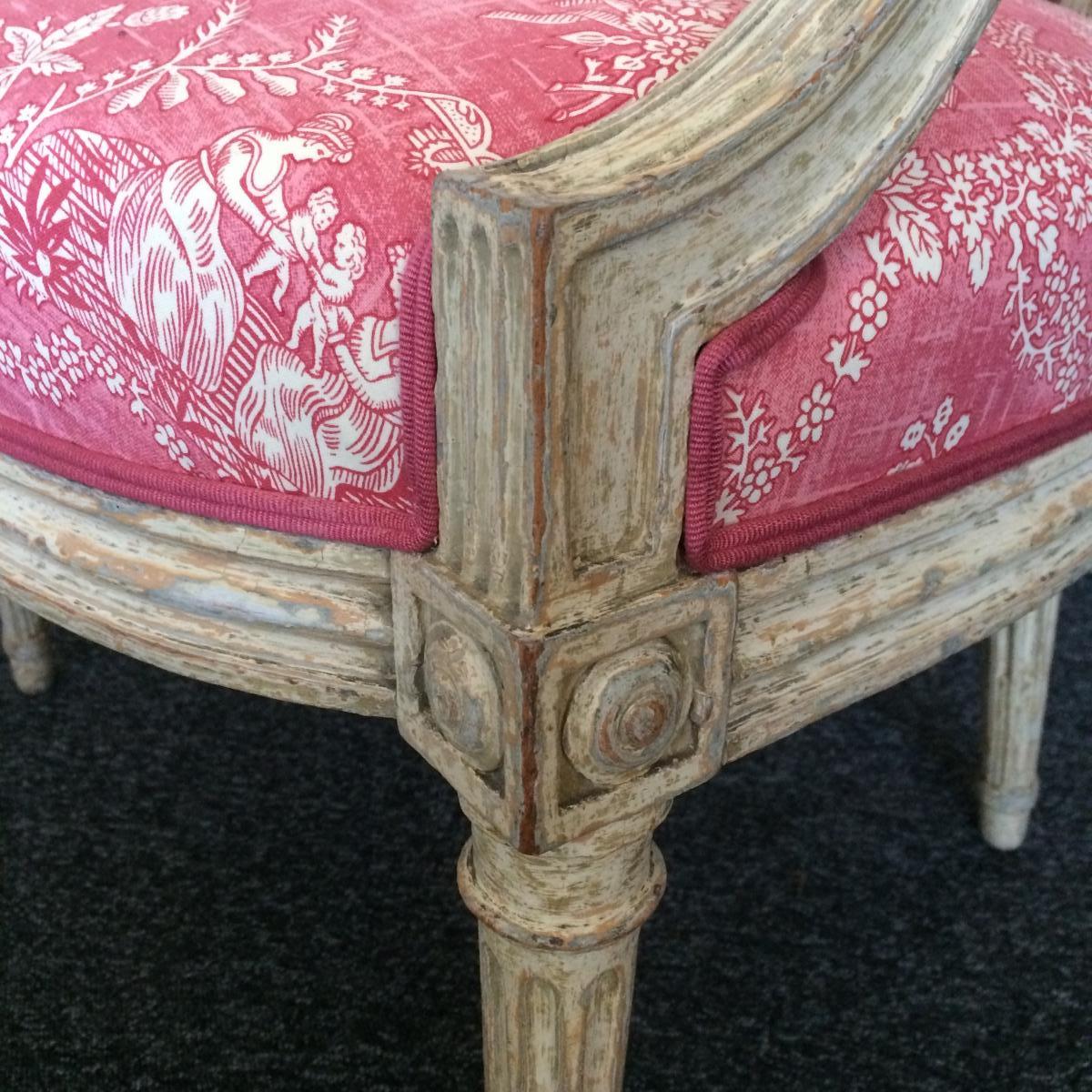 Paire de fauteuils d'époque Louis XVI estampillés H. Jacob-photo-7