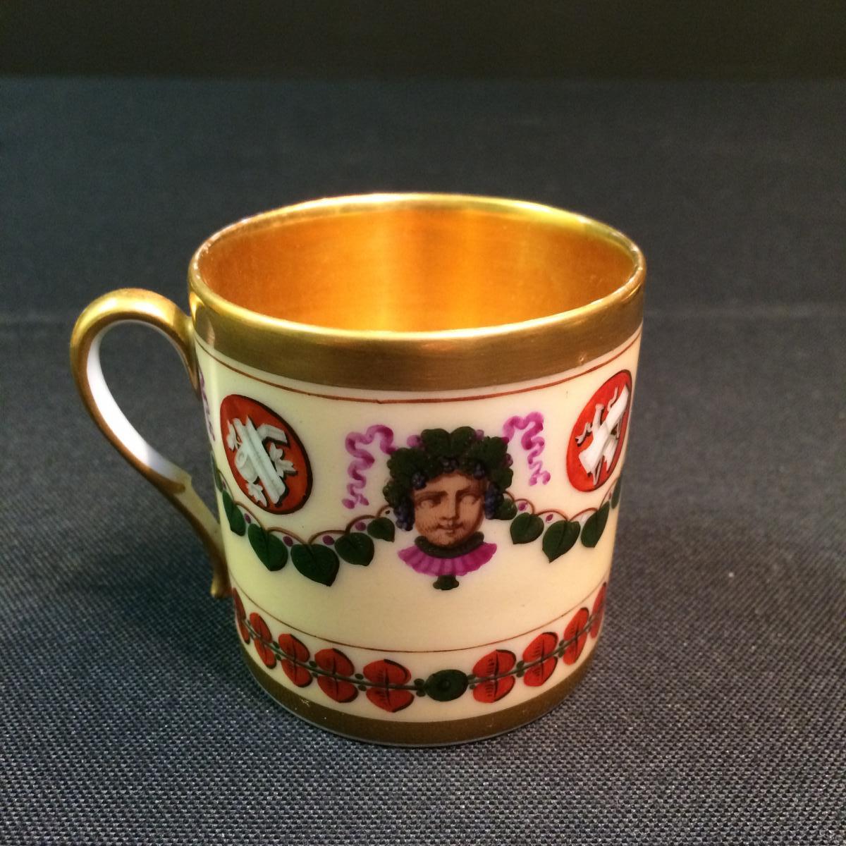 Tasse et sous tasse en porcelaine de Paris par Lebon Halley-photo-1