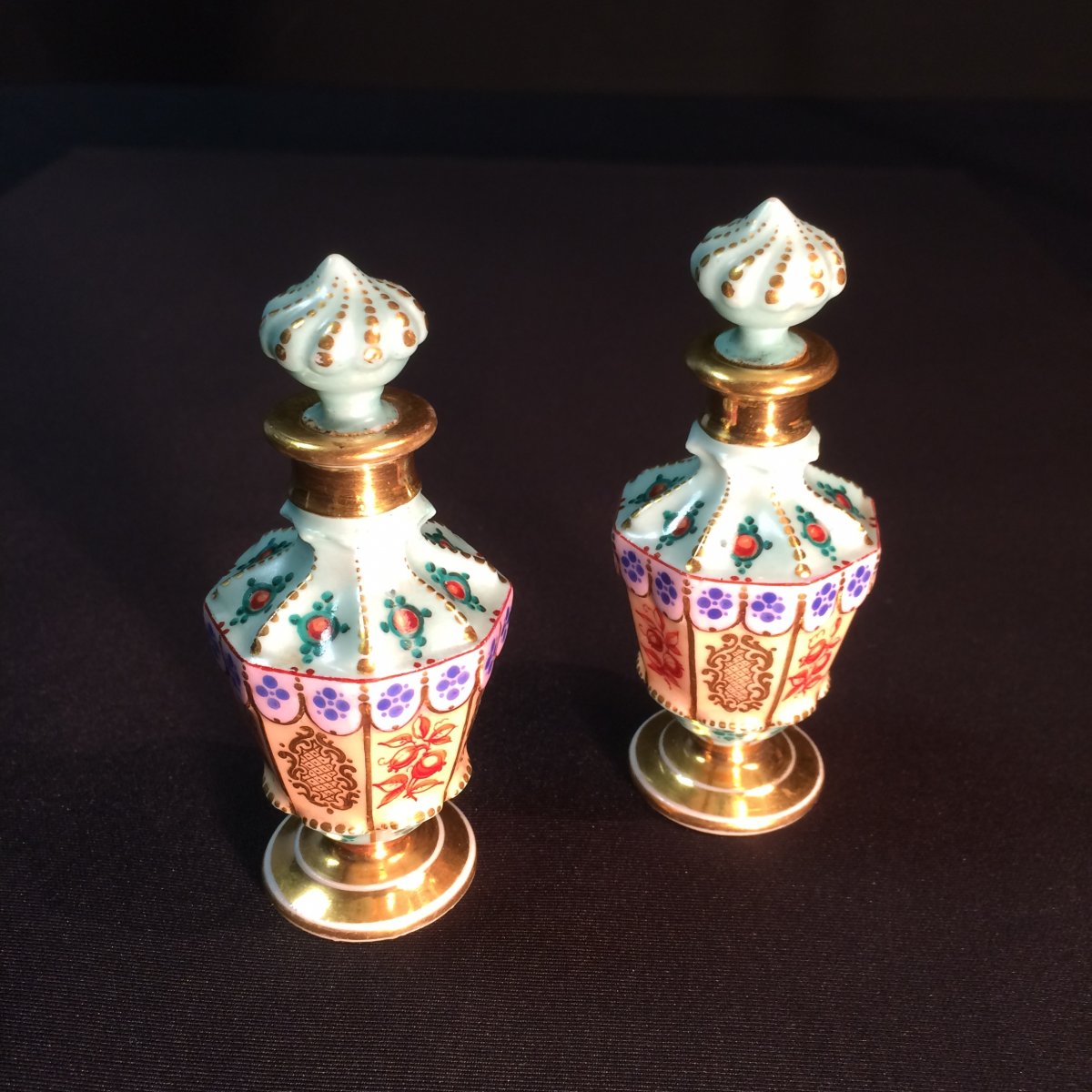 Pair Of Miniature Bottles In Paris Porcelain-photo-4