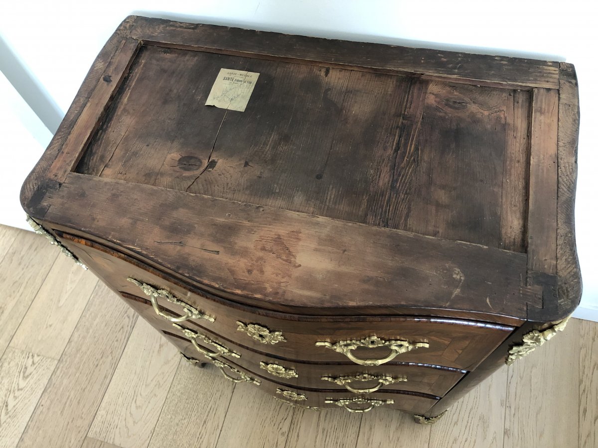 Petite commode Régence estampillée NB pour Nicolas Berthelmi, début XVIIIème-photo-5