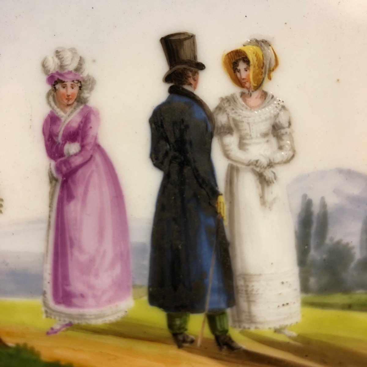 Plate In Paris Porcelain From The Restoration Period-photo-3