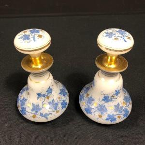 Pair Of 19th Century Opaline Bottles