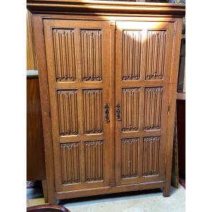 Neogothic Oak Wardrobe