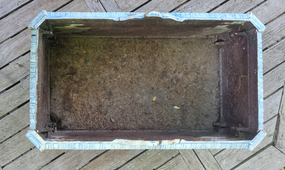 Large Enameled Cast Iron Planter...-photo-1