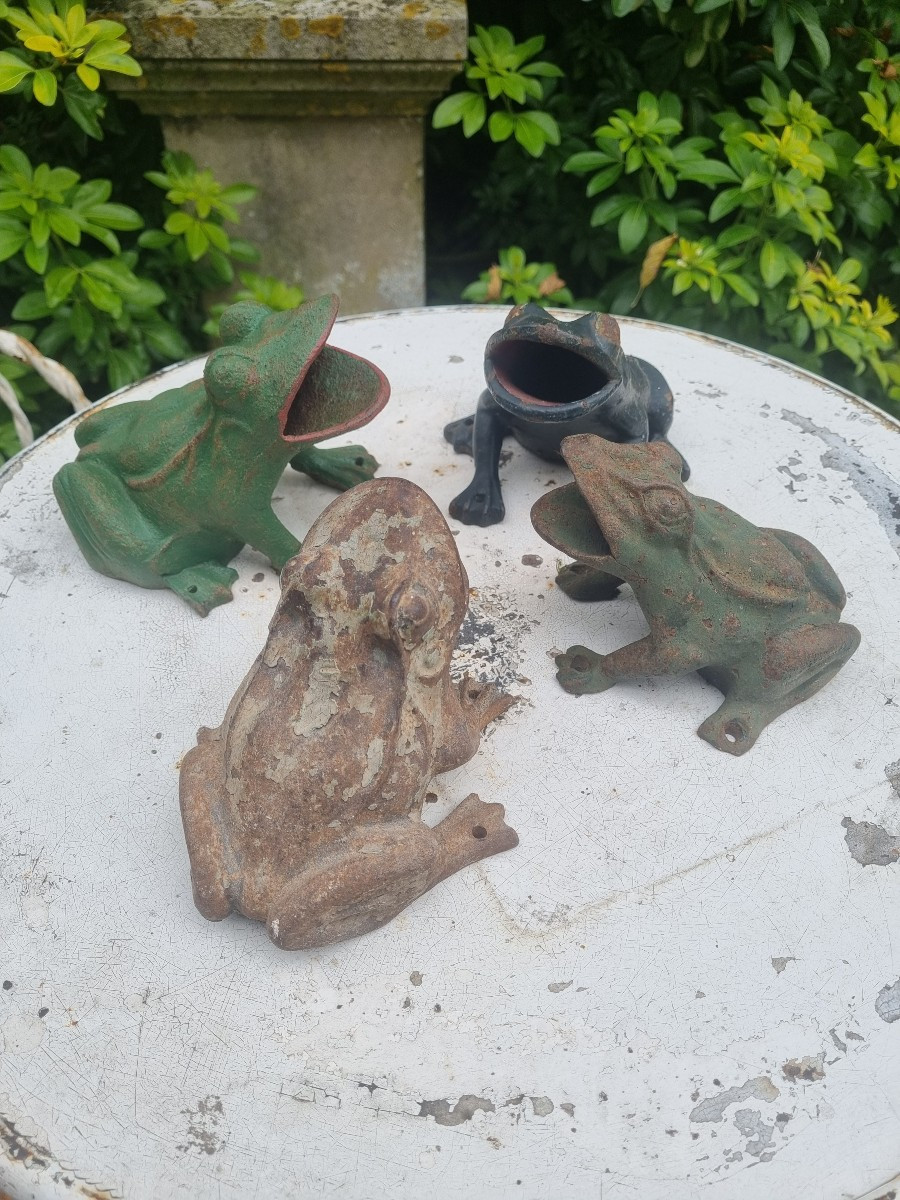 4 Frogs In Cast Iron.... 19th Century
