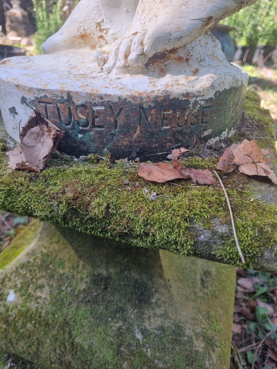 Statue en fonte de fer...Porte torchère-photo-1