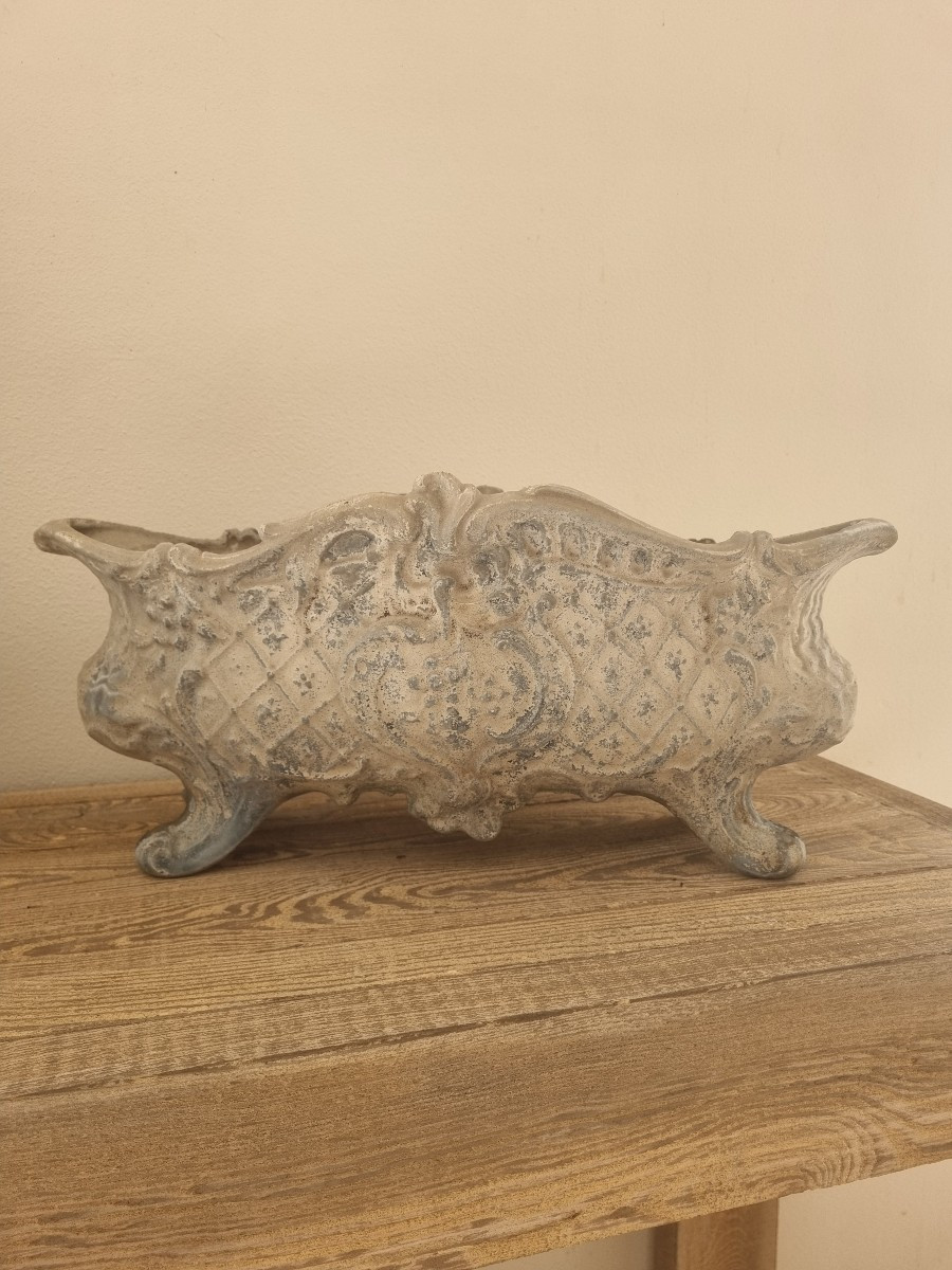 Pair Of Enamelled Cast-iron Planters.-photo-2