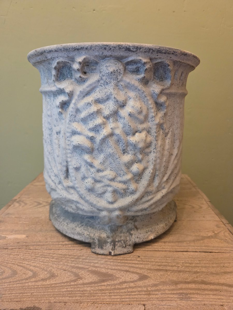 Enameled Cast Iron Garden Vase