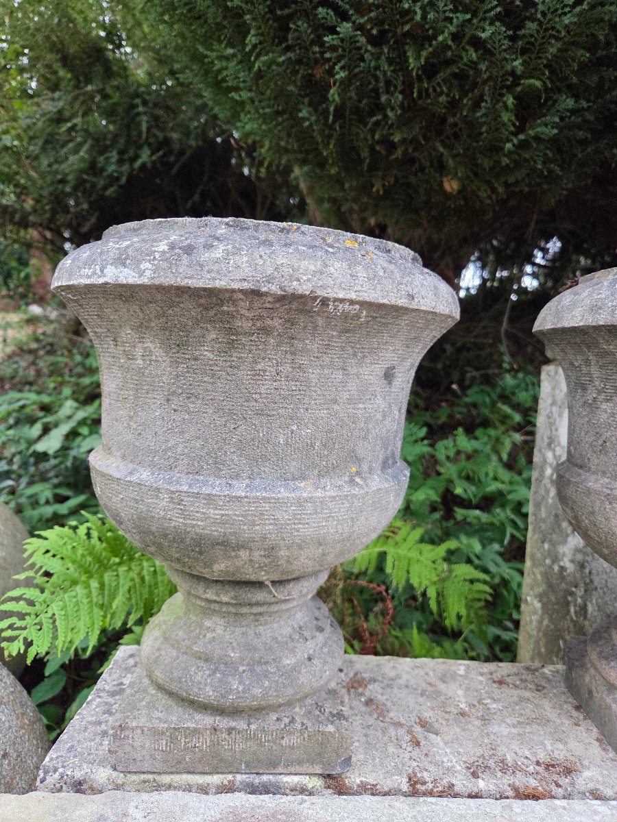 Paire de vases de Jardin en Pierre Bleue-photo-2