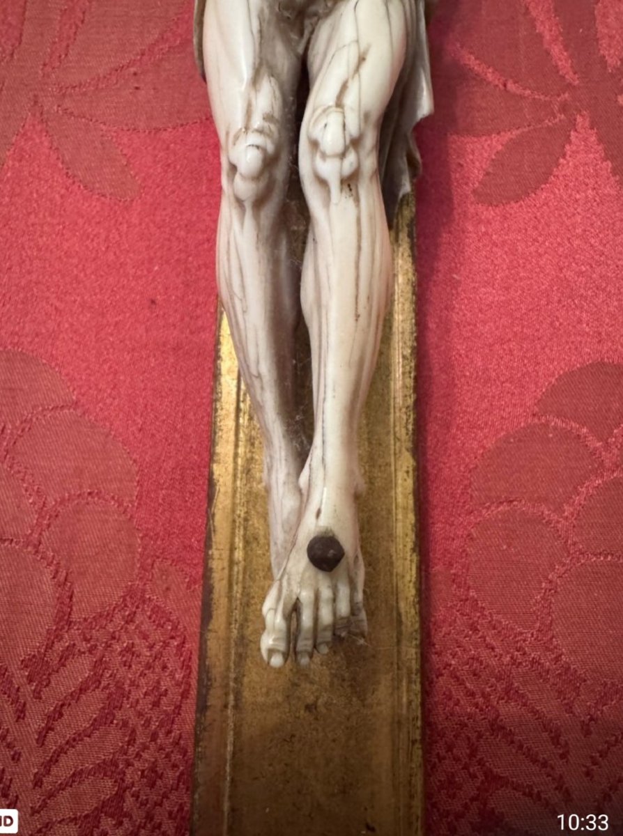 Christ en ivoire sculpté du XVIIIièm-photo-3
