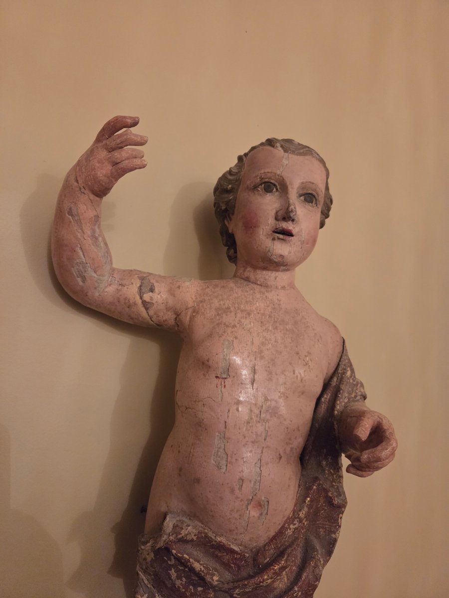 Statue en bois de l'Enfant Jésus.... fin du XVII ièm siécle-photo-3
