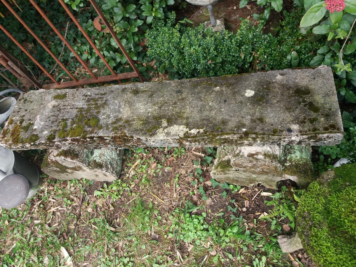 Banc De Jardin En Ciment Faux Bois....-photo-3