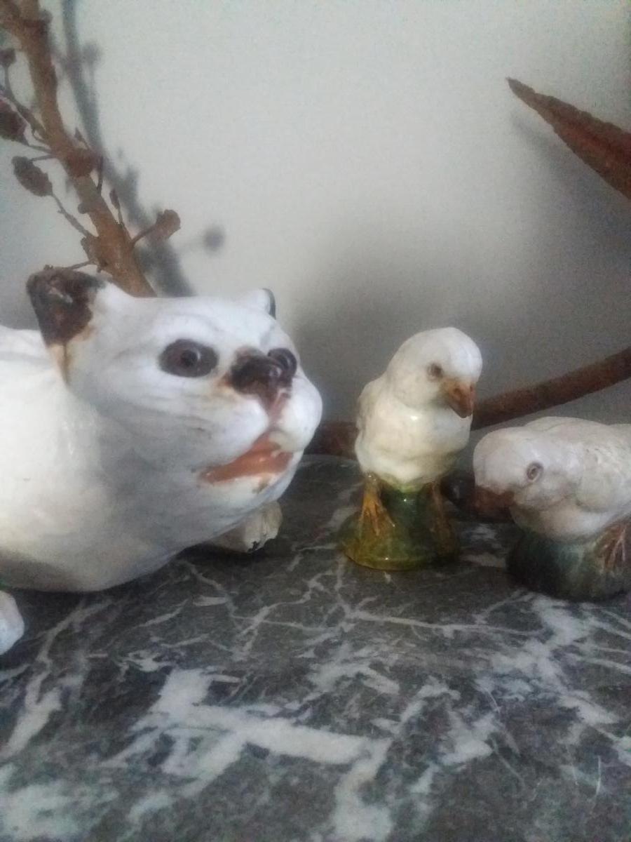 Plaster Cat In Ceramic Bavent ....
