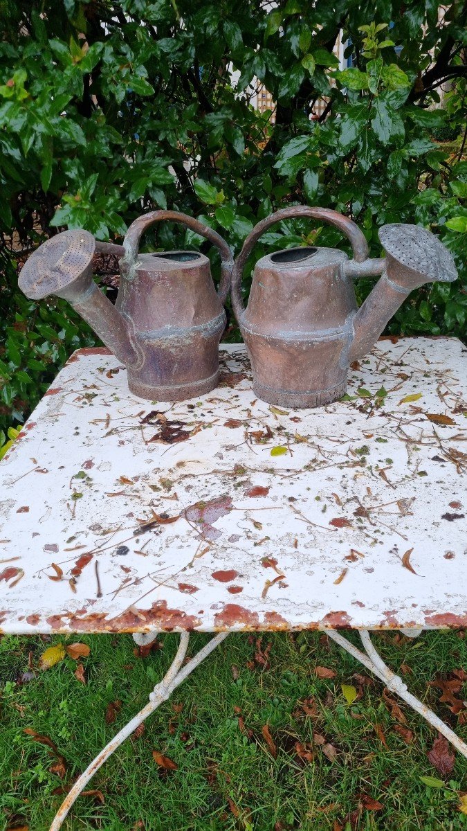 Deux Arrosoirs En Cuivre d'époque XVIIIièm-photo-3