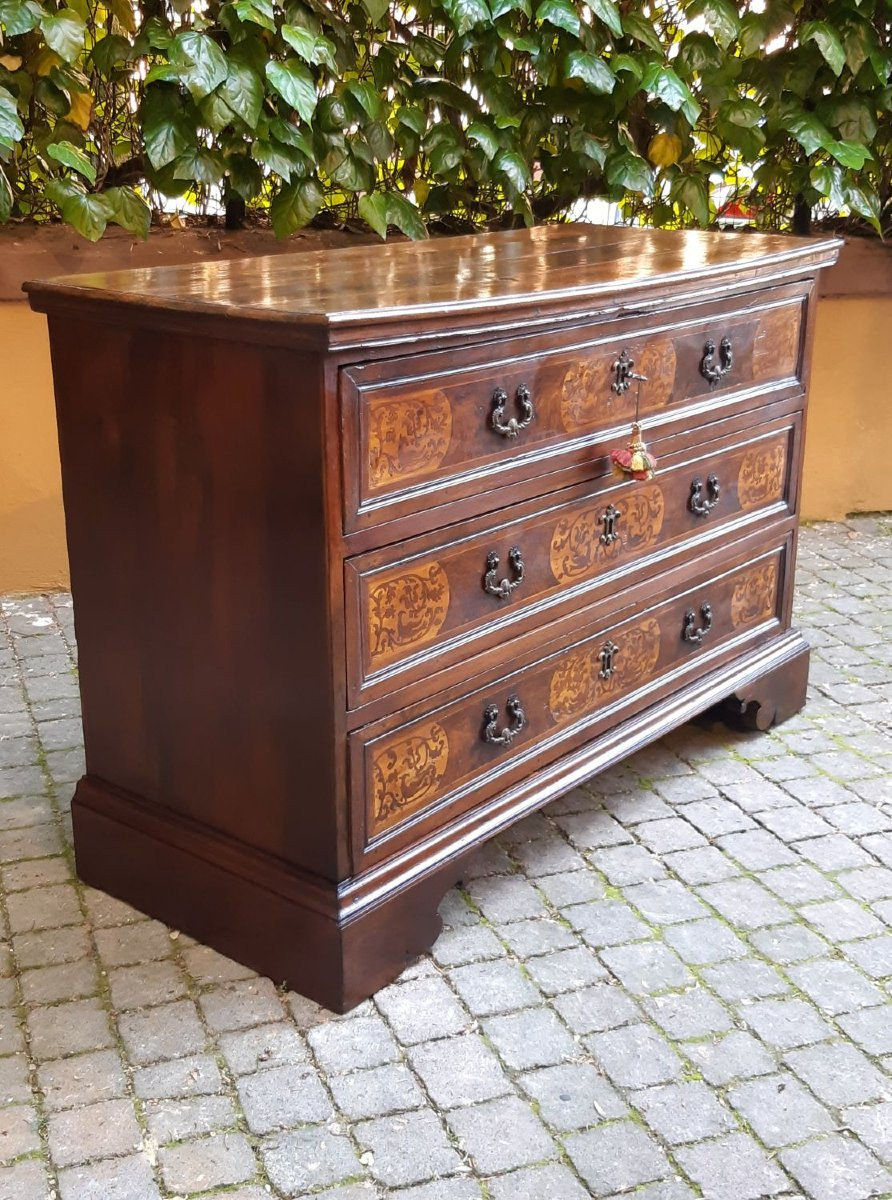 Antique Venetian Inlaid Chest Of Drawers-photo-3