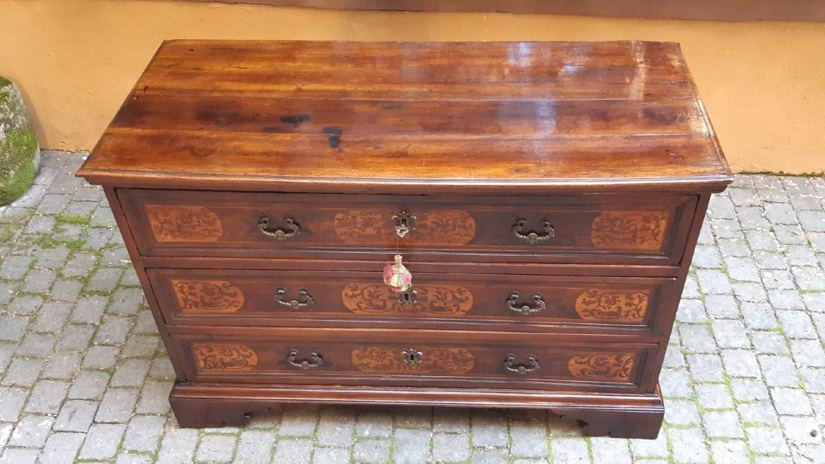Antique Venetian Inlaid Chest Of Drawers-photo-4